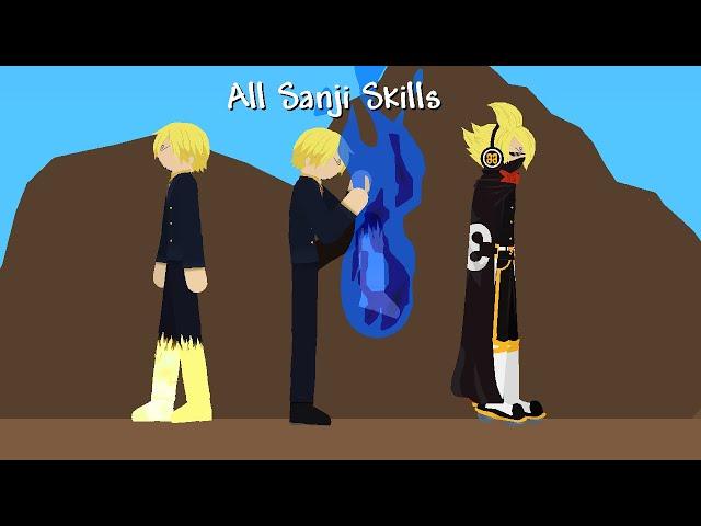 All Sanji Skills in Stickman p2 | One Piece Stick Nodes