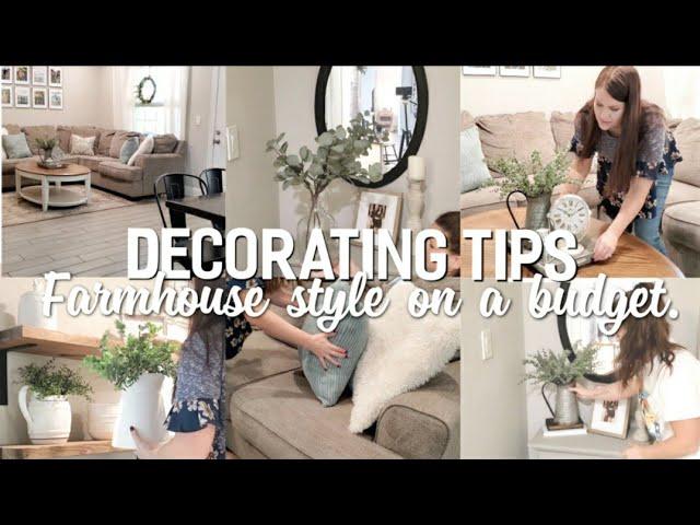 FARMHOUSE DECOR ON A BUDGET | DECORATING TIPS FOR BEGINNERS | DECORATE WITH ME 2021