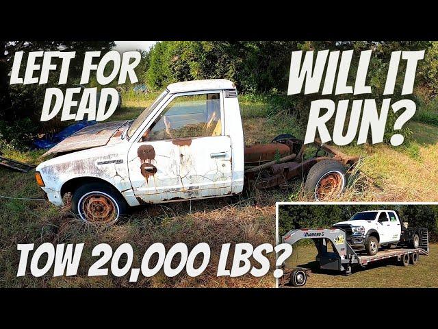 ABANDONED 1980 Datsun 720. Will it RUN, DRIVE, AND TOW?!