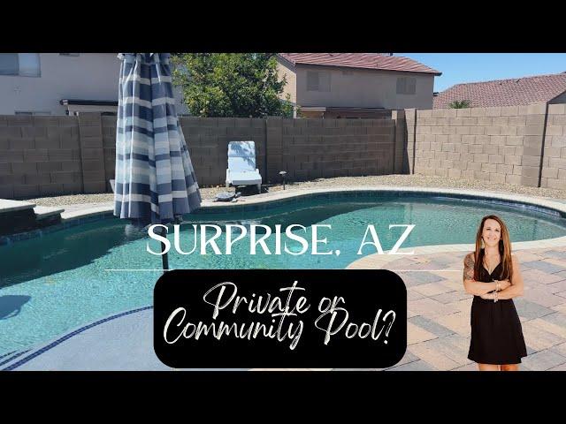 Two Surprise AZ Homes for sale in Marley Park & Mountain Vista - Private or Community pool