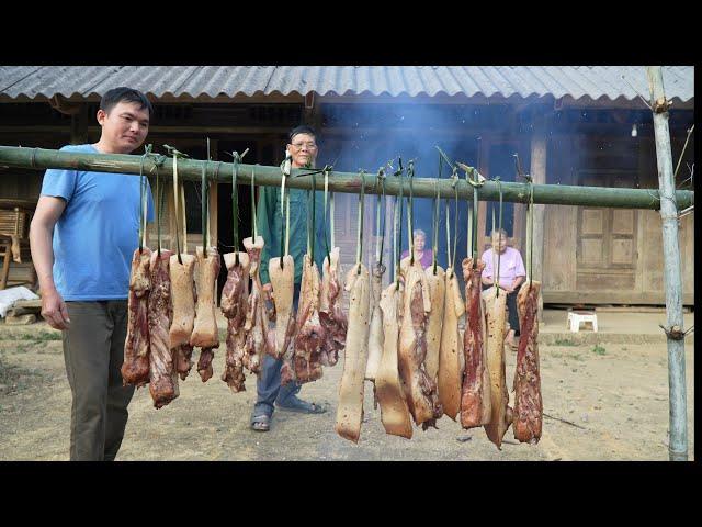 Pork to celebrate the uncles visiting Robert's family. Green forest life