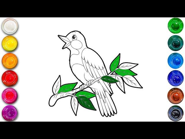 How to draw a Bird || Birds drawing step by step easy