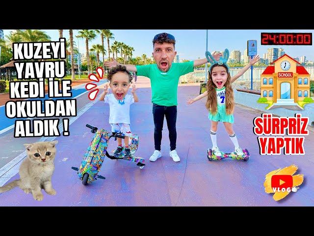 KUZEY ELİF YAVRU KEDİMİZ İLE OKULDAN ALDIK VLOG !! SÜRPRİZ YAPTIK KUZEY ELİF !!