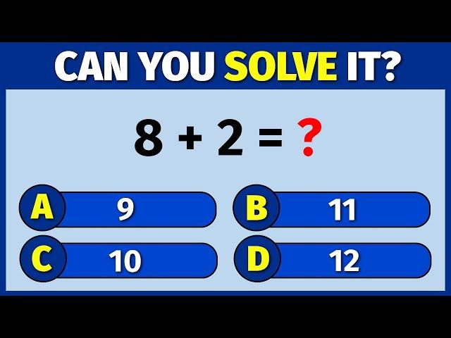 30 Fun Math Quiz for Kids | Addition, Subtraction, Multiplication & More! #Challenge 08