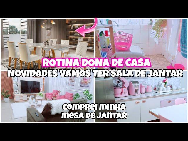 ROTINA DONA DE CASA   COMPREI MINHA MESA VAMOS TER SALA DE JANTAR CHURRASCO COMPRINHAS NA SHOPEE 🩷