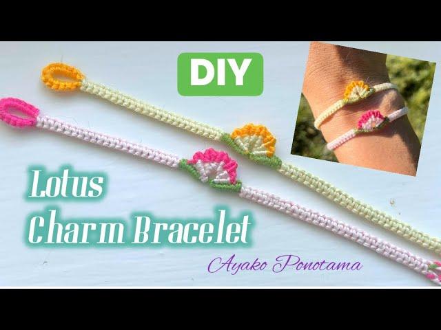 How to make a Lotus Charm Bracelet w/ 4 strings! #stepbystep #originaldesign #quickdiy #embroidery