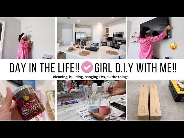 GIRLYVLOG // CLEANING, BUILDING, HANGING TVs // all the things // Jessica Tull