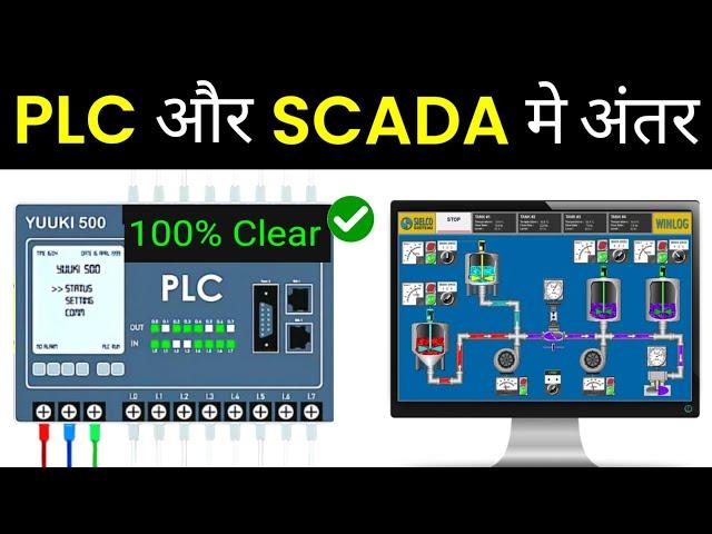 PLC and SCADA difference in Hindi || What is PLC SCADA || Electrical Automation