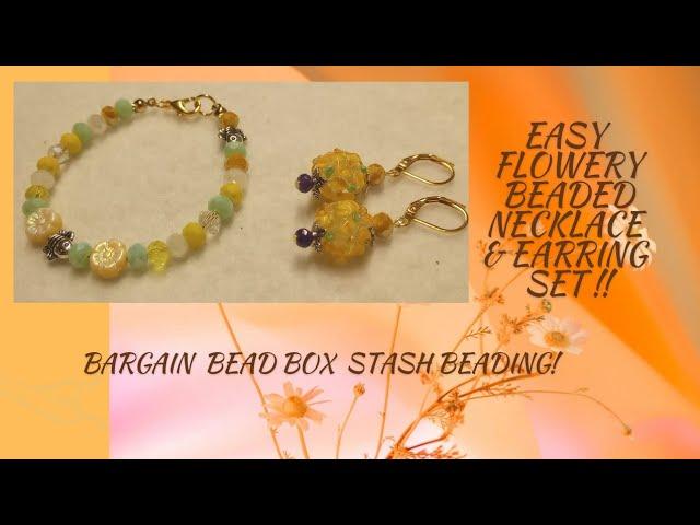 MAKE THIS FLOWERY EARRINGS & BRACELET! BBB BEAD STASH JEWELRY!