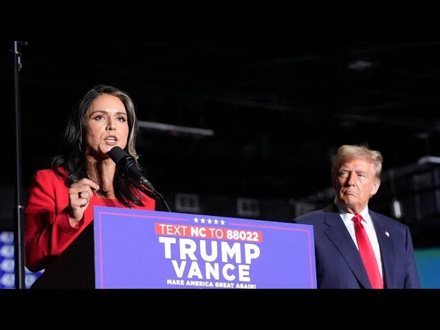 Former Democrat Tulsi Gabbard announces shift to Republican Party at Trump Rally