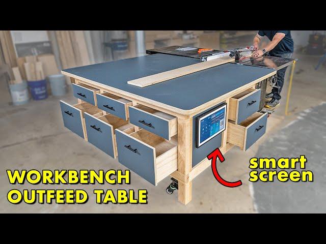 I Built The Ultimate Workbench Outfeed Table (It's Smart)