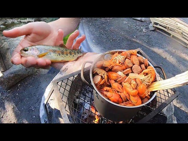 CRAWFISH BOIL + CREEK FISHING FOR WILD TROUT!!