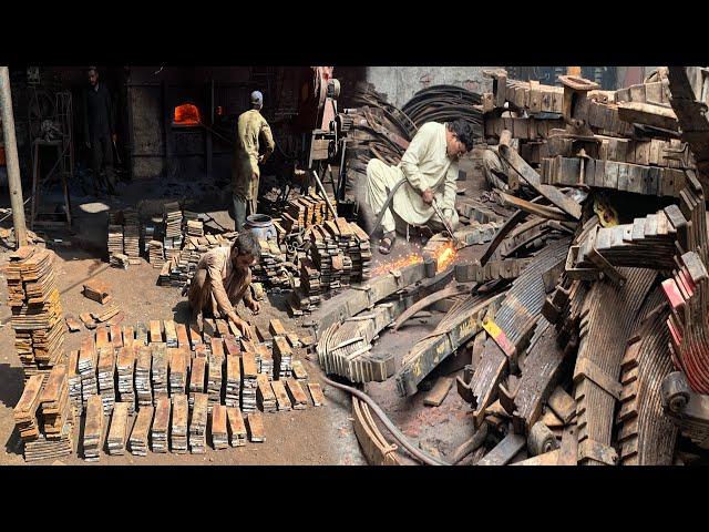 Amazing Process of Making Chaff Cutter Blades from Rusty leaf Spring |How to Make Chaff Cutter Blade