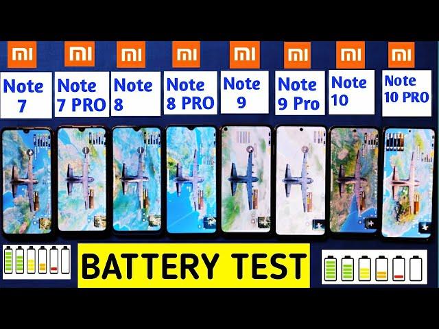 Redmi Note 10 Pro vs Note 10 vs Note 9 Pro vs Note 9 vs Note 8 Pro vs Note 8 |  Battery Drain Test |