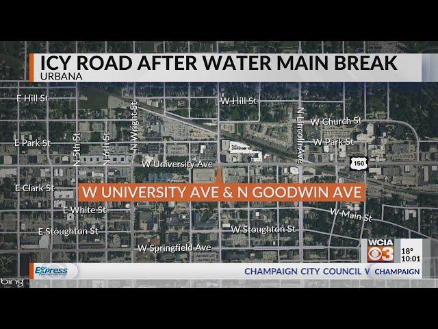 Part of University Ave. down to one lane following water main break