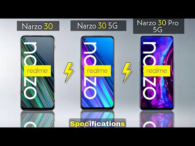 Narzo 30 vs Narzo 30 5G vs Narzo 30 pro 5G Specification