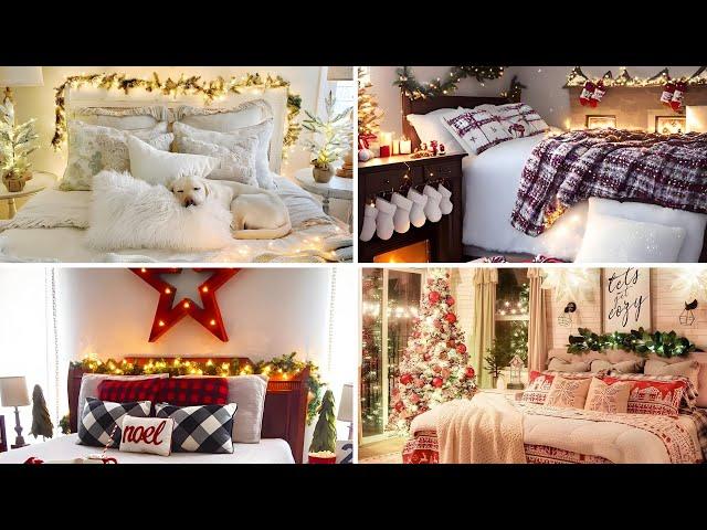 +100 CHRISTMAS BEDROOM DECOR IDEAS - AMAZING CHRISTMAS DECORATIONS 2024 - CHRISTMAS TRENDS 2024 