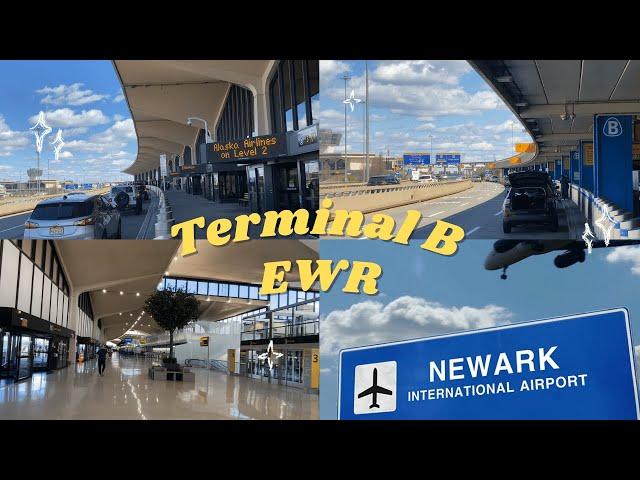 Newark Liberty Int'l Airport (EWR) Terminal B, Departures, Airlines, Domestic & Int'l Arrivals 4K