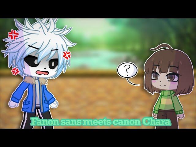 Fanon sans meets canon Chara || Gacha club || Undertale