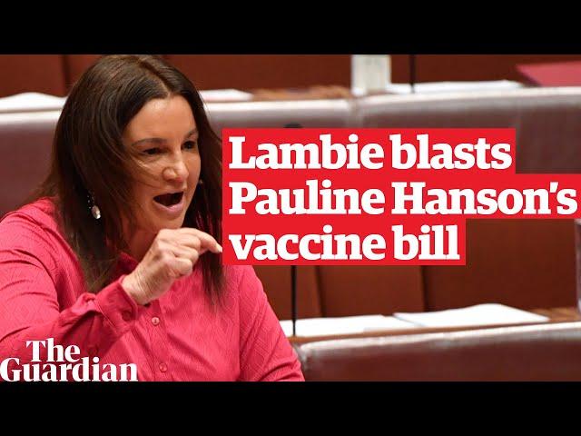 Watch the full speech: Jacqui Lambie blasts Pauline Hanson’s vaccine discrimination bill