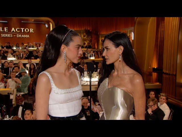 Demi Moore & Margaret Qualley Present Best Television Male Actor – Drama Series | 82nd Golden Globes