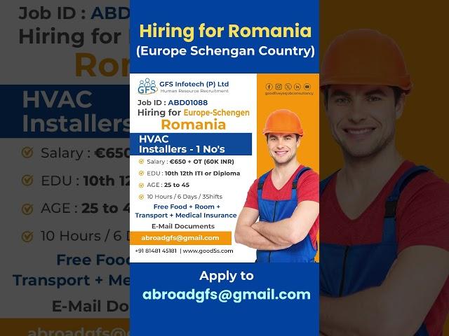 Hiring HVAC Installers for Europe Romania #job #europe #europejobs #abroadjobs