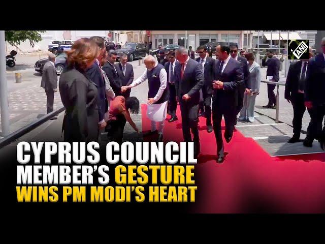 Cyprus Member of Council touches feet of PM Modi, then this happen…
