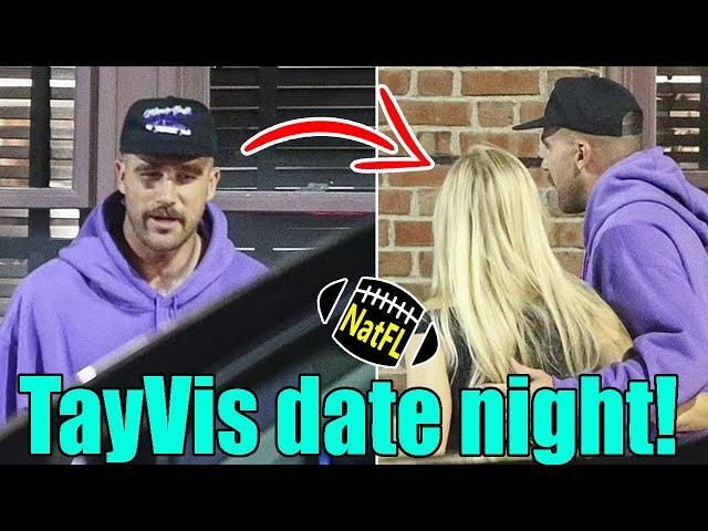 OMG! Travis Kelce hugs Taylor Swift as they enjoy romantic dinner in Kansas