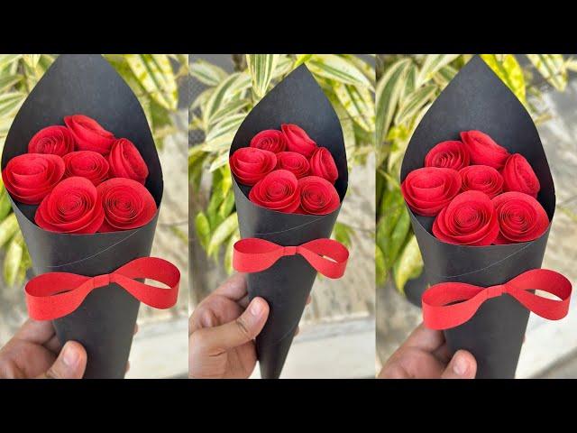 Paper Flower Bouquet | Paper Flowers | DIY Valentine Gift Ideas | How to Make Paper Flowers Bouquet