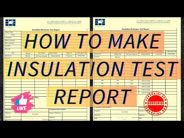 How to Make Insulation Test Report | Megger Test Report | Insulation Resistance Test