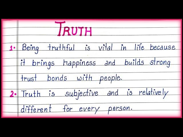 10 Lines on Truth in English| Essay on Truth| Truth Essay|