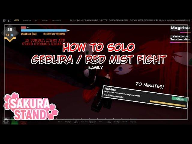 How to Solo Gebura / Red Mist Easily | Sakura Stand