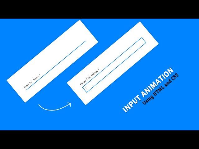 Input Animation | input animation with html and css | input animation css