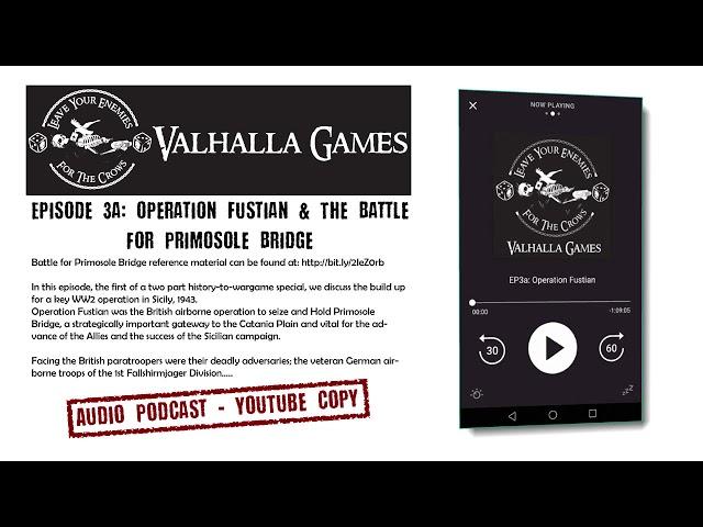 Valhallagames podcast EP3a - Operation Fustian & The Battle for Primosole Bridge