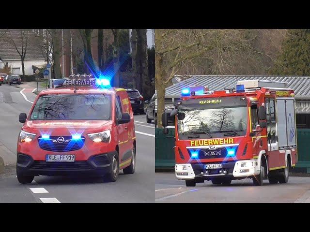 (KEF mit alarm zur Wache) MLF + KEF Freiwillige Feuerwehr der Stadt Kleve auf Einsatzfahrt