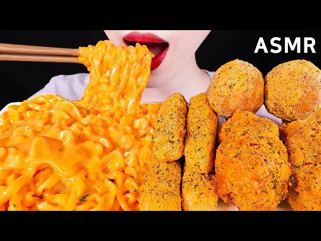 ASMR CHEESY CARBO FIRE NOODLE, CHICKEN, CHEESE BALL, CHEESE STICK 치즈까르보불닭,뿌링클EATING SOUNDS MUKBANG먹방