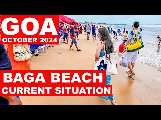 GOA | BAGA BEACH - OCTOBER 2024 | BAGA MARKET | GOA VLOG | SITUATION UPDATE |  WATERSPORTS, SHACKS