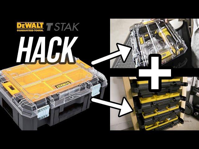 Easy DeWalt TStak Hack - Convert Organizer into Tool Case + Storage Rack - DWST17805