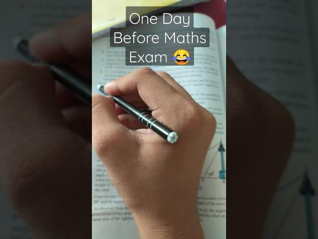 One Day Before  Maths Exam || Hard Working  || #shorts #youtubeshorts #motivation