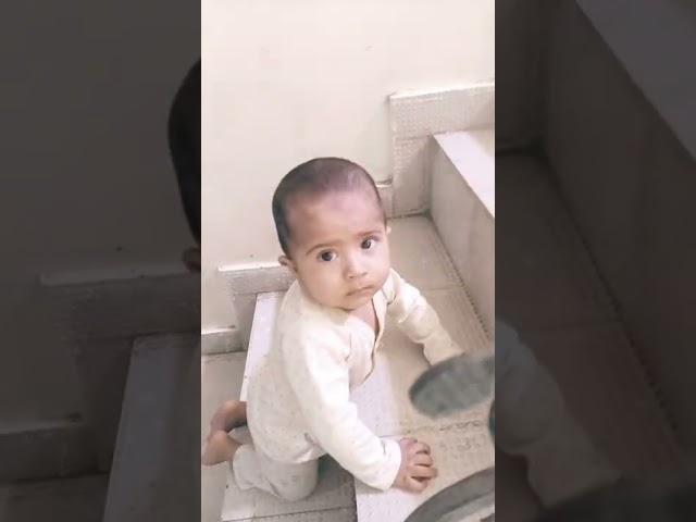 cute Moksh Bhardwaj #kidsstatus #Moksh climbs the ladder for the first time#viral #shorts