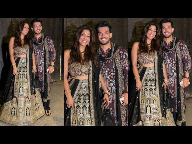 Arjun Bijlani With Wife At Versova kinna Cottage Diwali Party