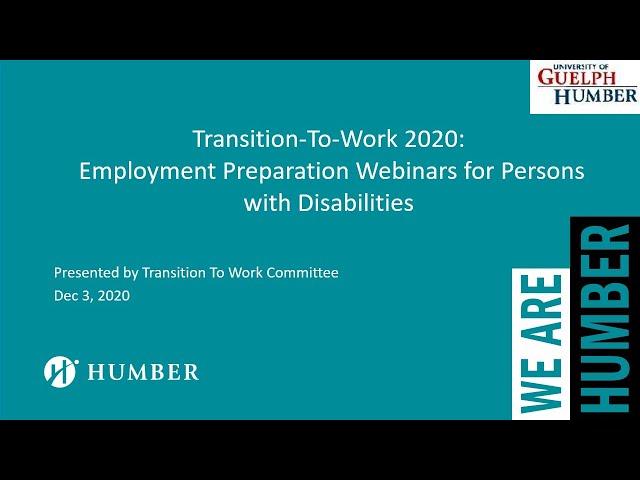 December 3, 2020 Transition To Work - Welcome and Session 1- Specialisterne