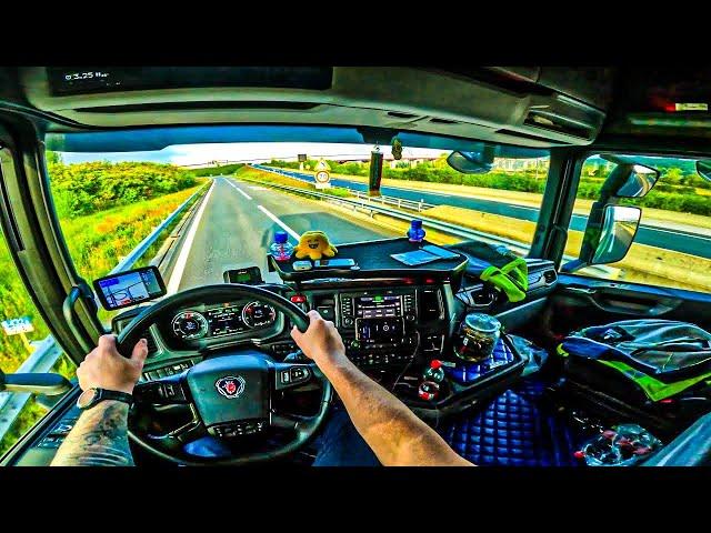 ASMR  POV Truck Driving Scania R500 | France Stunning Nature | 4k HD |