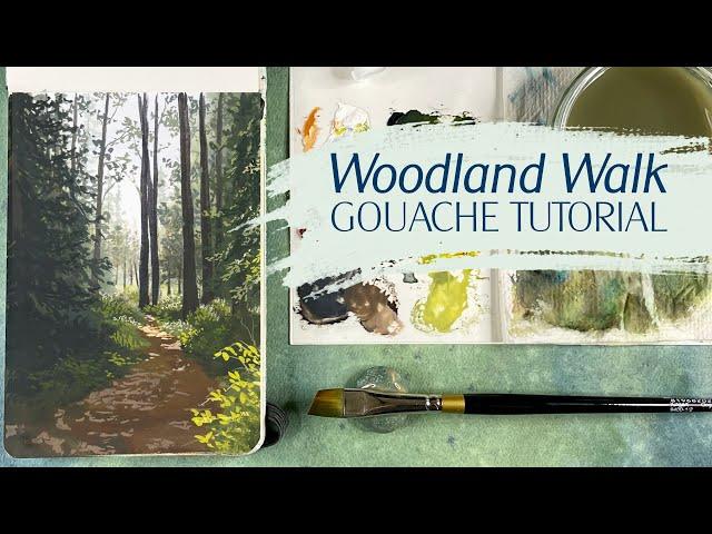 Woodland Walk Gouache Landscape Tutorial