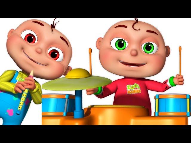 Five Little Babies Playing Music | Five Little Babies Collection | Learn Musical Instruments