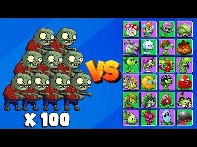 PvZ2 100 IMP ZONBIES VS  ALL PLANTS MAX LEVEL - Who Will Win?