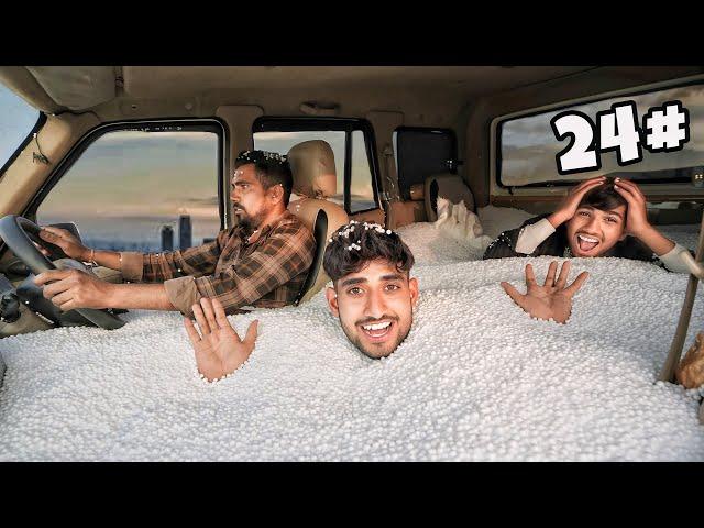 I made thermocol balls swiming pool in my car challenge