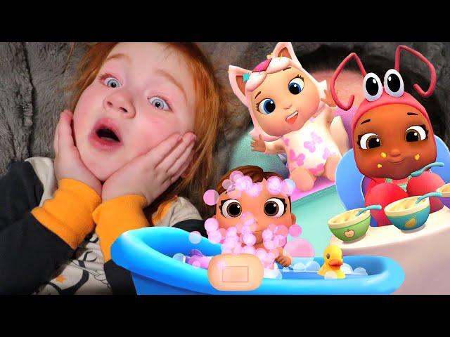 ALL MY BABIES!! Adley App Reviews THE MOVIE | baby animal doctor | 1 HOUR playing games with family!