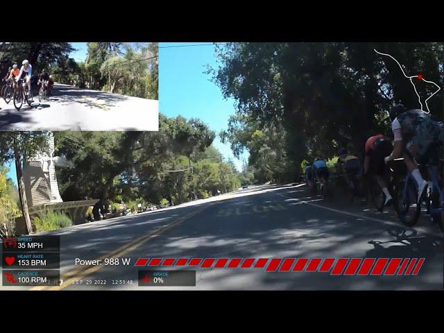 The Noon Ride - Reverse Double Alpine - finish guardrail to firehouse sprint