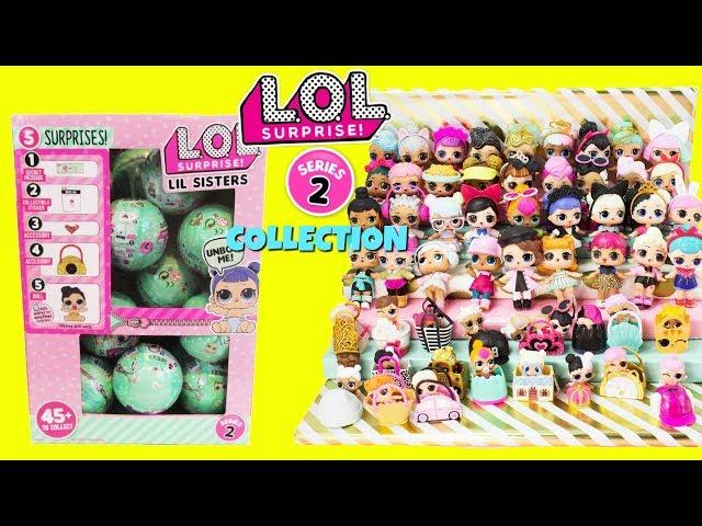 LOL SURPRISE Series 2 FULL COLLECTION With Cupcake JR + Full Case of LOL LITTLE SISTERS Unboxing